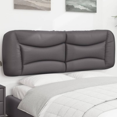 vidaXL Pernă pentru tăblie pat, gri, 160 cm, piele artificială foto