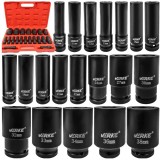 Set chei tubulare de impact lungi, 1/2" 10 - 38 mm, 20 piese, Verke