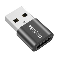 Adaptor OTG Type-C la USB Yesido GS09, Fast Charge, negru