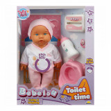 Cumpara ieftin Papusa bebelus Bebelou, Dollz n More, Toilet Time, 35 cm, roz