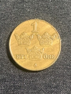 Moneda 1 ore 1941 Suedia foto