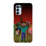 Husa compatibila cu Oppo A72, Viceversa, model Steve and Mobs Minecraft, Silicon, TPU, Transparent, Carcasa