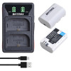 Set 2 Acumulatori LP-E6 2650mAh + Incarcator Dublu Canon 5D Mark II III IV 6D 7D 60D 70D Blackmagic