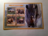 Bloc Burkina Faso 2015 - Fauna - Rinoceri , stampilat