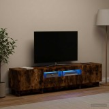 Cumpara ieftin Dulap TV LED cu 5 piese Stejar fumuriu Lemn prelucrat
