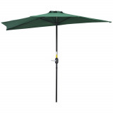 Outsunny Umbrela Semicirculara Impermeabila Protectie UV Verde 269 x 138 x 236cm