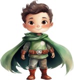 Sticker decorativ Baiat Supererou, Verde, 64 cm, 1309STK-9