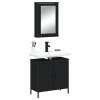 Gossi set mobilier de baie, 2 piese, negru, lemn compozit