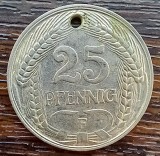 (M1436) MONEDA GERMANIA - 25 PFENNIG 1909, LIT. F, GAURITA