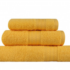 Set 3 prosoape de baie, 100% bumbac, Hobby, Dark Yellow