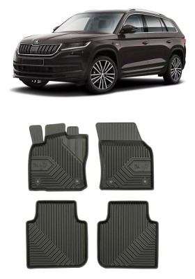 Set Covorase Auto din cauciuc Tavita Premium 3D Skoda Kodiaq (2016-2024) foto