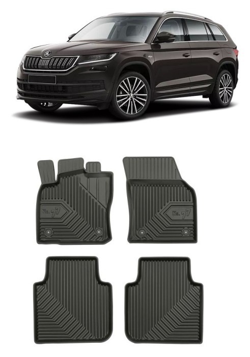 Set Covorase Auto din cauciuc Tavita Premium 3D Skoda Kodiaq (2016-2024)