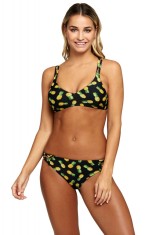 SW1507-1122 Costum de baie in doua piese cu imprimeu tropical cu ananas