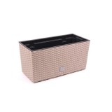 Jardiniera decorativa, imitatie ratan, cafeniu, 39.5x18.5x19.5 cm, Rato Case GartenVIP DiyLine