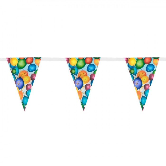 Ghirlandă Petrecere, Stegulețe Baloane, Set 10 Bucăți, Multicolor, Lungime 3.66m