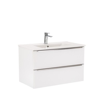 Dulap inferior Vario Trim 80 cu lavoar alb-alb foto