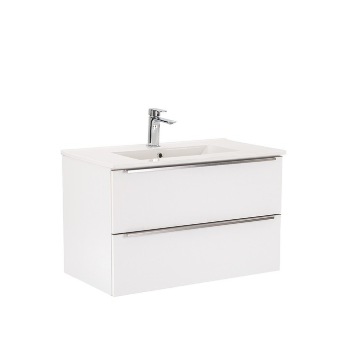 Dulap inferior Vario Trim 80 cu lavoar alb-alb