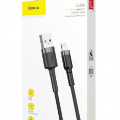 Cablu Baseus Cafule Cablu Din Nailon Durabil USB / Lightning QC3.0 1.5A 2M Negru CALKLF-CG1