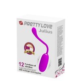 Ou Vibrator Pretty Love Julius Violet Silicon Reincarcabil USB, 12 Functii Vibratii, Rezistent la Apa, Diametru 3.3cm