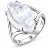 Inel Cristal de St&acirc;ncă, piatra mare 2.7 cm forma marquise, inoxidabil reglabil