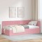 vidaXL Cadru de pat colțar cu headboard Roz 100 x 200 cm Catifea 42016320