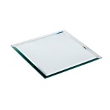 Suport patrat pentru lumanari, tip farfurie, 13x13 cm, oglinda