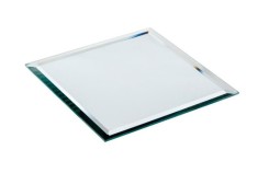Suport patrat pentru lumanari, tip farfurie, 13x13 cm, oglinda, ConceptSeller foto