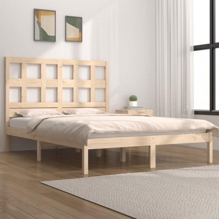 vidaXL Cadru de pat Small Double 4FT, 120x190 cm, lemn masiv de pin