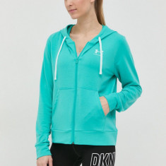 Under Armour bluza 1369853 femei, culoarea verde, cu imprimeu