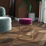 vidaXL Taburet rotund, violet, catifea