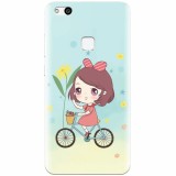 Husa silicon pentru Huawei P10 Lite, Girl And Bike