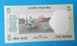 Bancnota India 5 Rupees - serie O2E 044682 - UNC Superba