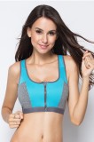 T386-122 Bustiera sport in doua culori accesorizata cu fermoar si dublura