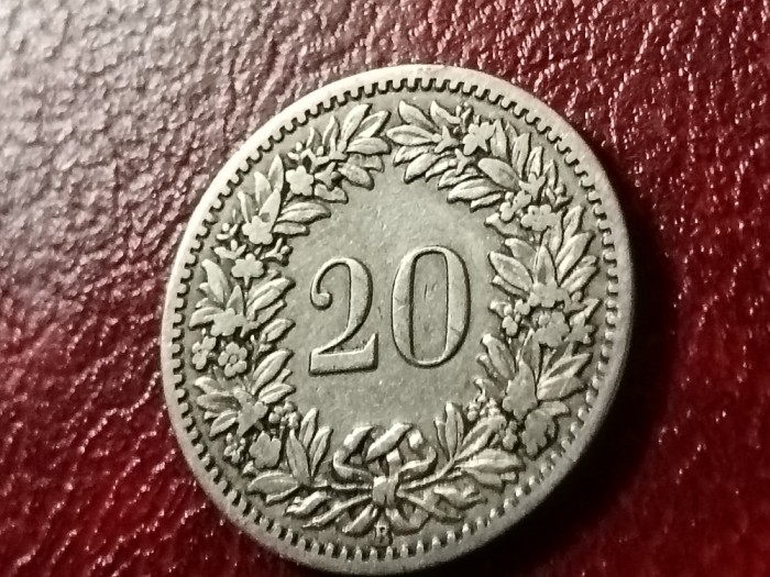 20 rappen 1885 [poze]. Discount conform descriere [10 - 20 %. Vezi descrierea.].