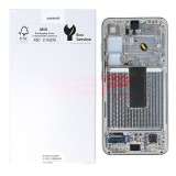 LCD+Touchscreen cu Rama Samsung Galaxy S23 5G / S911 SILVER Original Service Pack