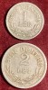 Set Monede Ferdinand I 1924: 1 Leu Poissy + 2 Lei Brussels - Colectie Numismatica