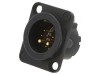 Conector XLR soclu tată PIN 10 drept lipire neagră: Conector XLR 10 pini negru, Neutrik