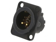 Conector XLR soclu tată PIN 10 drept lipire neagră: Conector XLR 10 pini negru