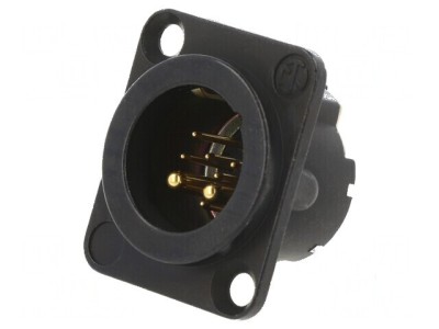 Conector XLR soclu tată PIN 10 drept lipire neagră: Conector XLR 10 pini negru foto