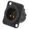 Conector XLR soclu tată PIN 10 drept lipire neagră: Conector XLR 10 pini negru