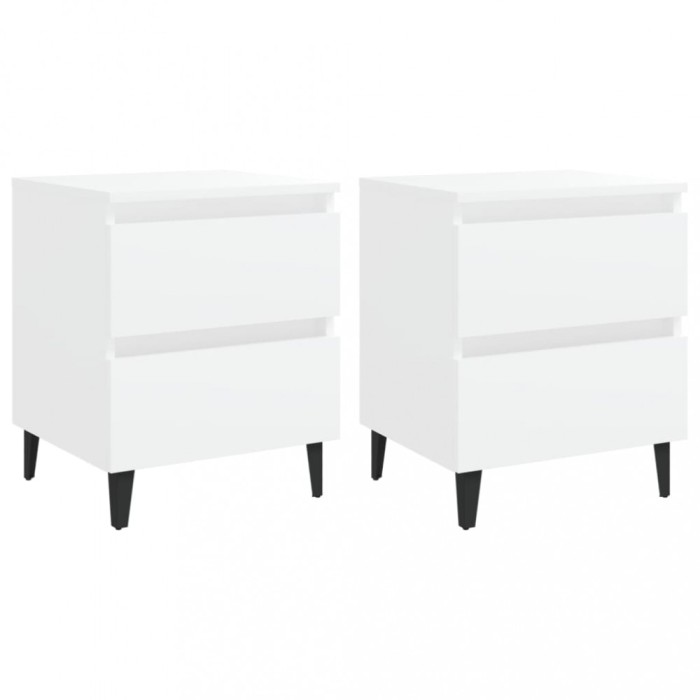 vidaXL Noptiere, 2 buc., alb, 40x35x50 cm, PAL