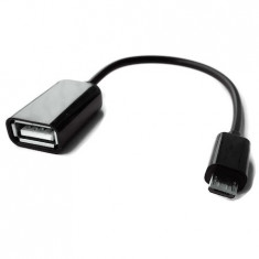 Cablu adaptor USB 2.0 la micro USB, lungime 10 cm - Negru