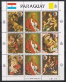 Paraguay 1983 - Papa Ioan Paul al II-lea - Picturi de Rubens, Bloc, MNH