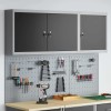VidaXL Set de Cabinet pentru Unelte și Pegboard cu raft 5 pcs Negru