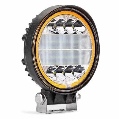 Proiector cu LED din metal rotund Combo Angel Eyes cu 2 functii 9/36V Amio Garage AutoRide foto