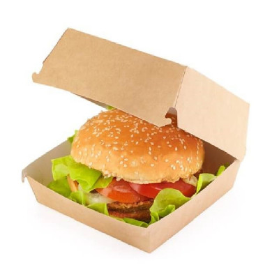 Cutie Natur pentru Hamburger Mare, 13x13x10 cm, 150 Buc/Bax - Ambalaj Fast Food foto