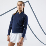 Bluză cu Fermoar scurt Tenis TTS TH500 Bleumarin Fete, Artengo