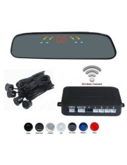 Senzori parcare cu display in oglinda wireless T17 Rosu