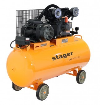 Stager Air 60C200 compresor aer, 200L, 10bar, 600L/min, trifazat, angrenare curea - 6960270410296