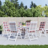 VidaXL Perne scaun spătar &icirc;nalt 6 buc. roșu carouri 120x50x3 cm textil
